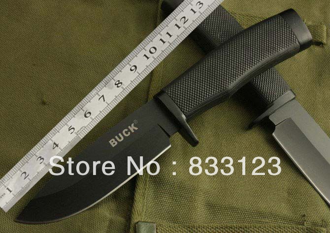 2014 BUCK 009 black combat knife tactical straight knife hunting 