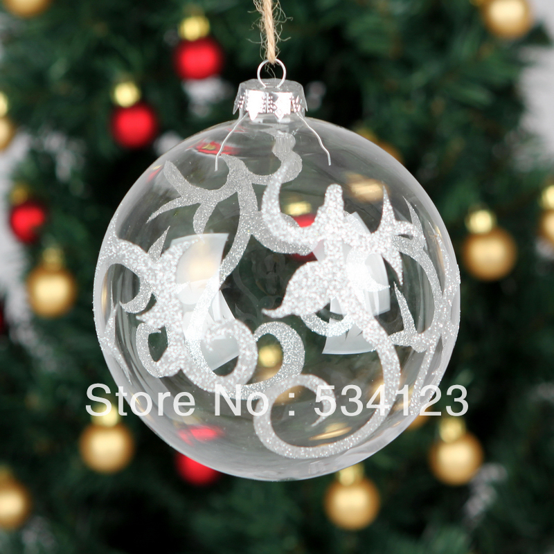 decorations glass balls with silver powder/xmas tree ornaments/glass ...