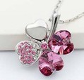 plated austrian crystal a clover lucky necklaces pendants fashion jewelry free shipping