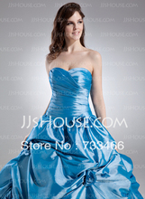 Sexy Ball-Gown Sweetheart Floor-Length Taffeta Quinceanera Dress With Ruffle Beading Flower Custom Made  Plus Size