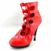 Free Shipping Sexy Comfortable Cut Outs 15cm Short Leg High Heeled Shoes Sexy Boots 6 Inch