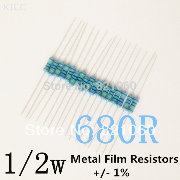 Купить 1/2w 680 ом +/-1% резистор 1/2w 680r ом резисторы / 0.5W цвета ...