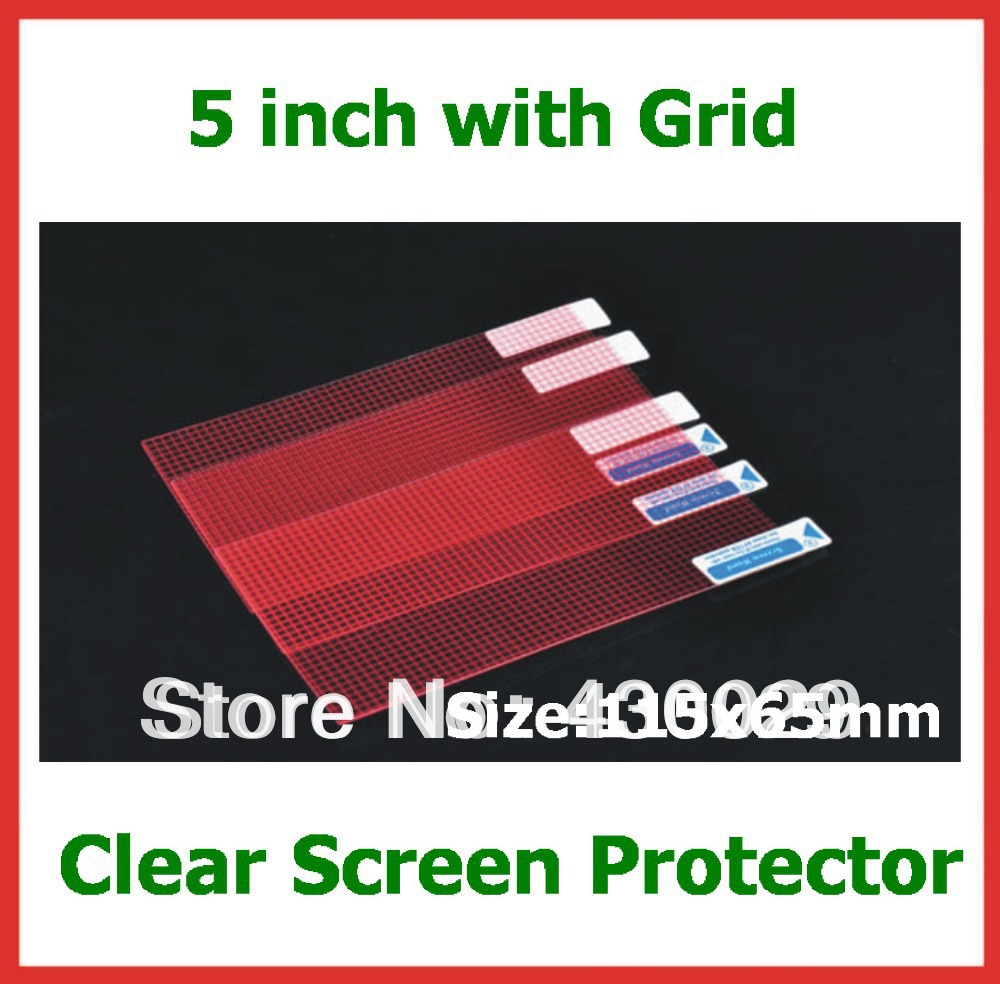 100pcs Universal 5 inch CLEAR Screen Protector Composite Protective Film Grid Size 115x65mm for Mobile Phone