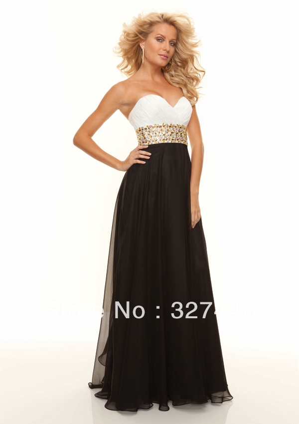 Long Black Strapless Prom Dresses 2014