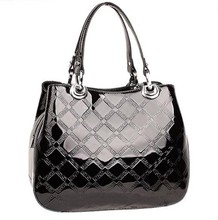 Genuine crocodile leather handbag women s classic plaid embossed japanned fashion bag one shoulder totes