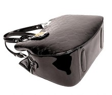 Genuine crocodile leather handbag women s classic plaid embossed japanned fashion bag one shoulder totes