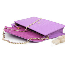 Crocodile Printed Genuine Leather Women Chain Messenger Bag Small Fashion Clutches Classic Lizard Leather Handbag Free