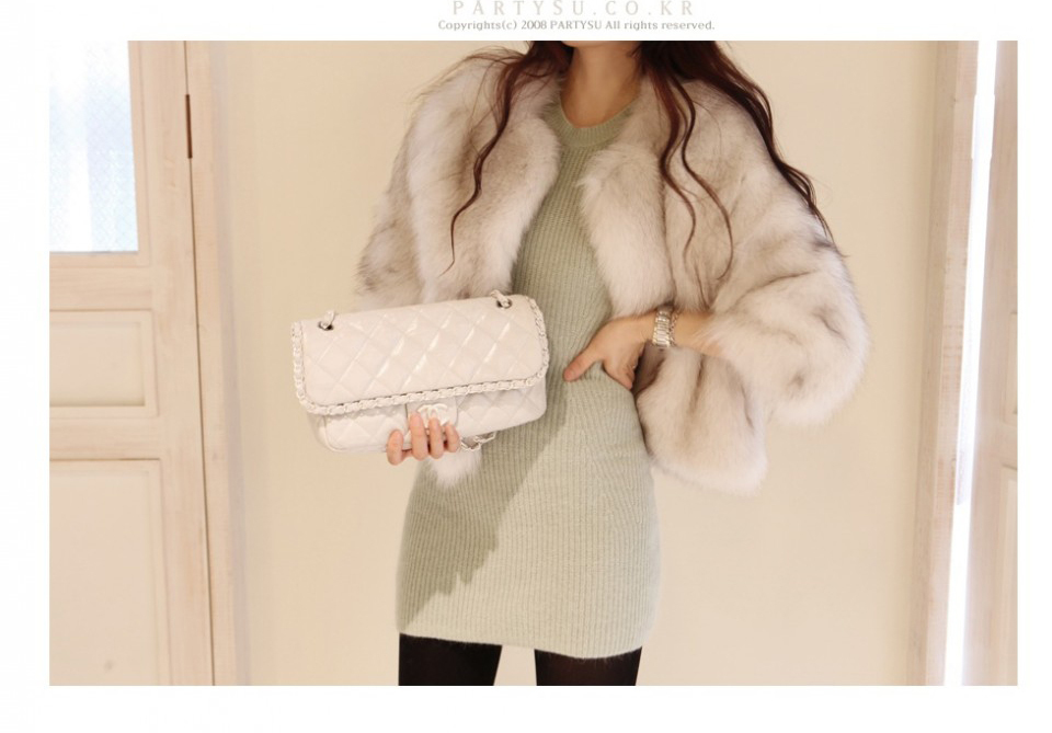 blue fox fur coat