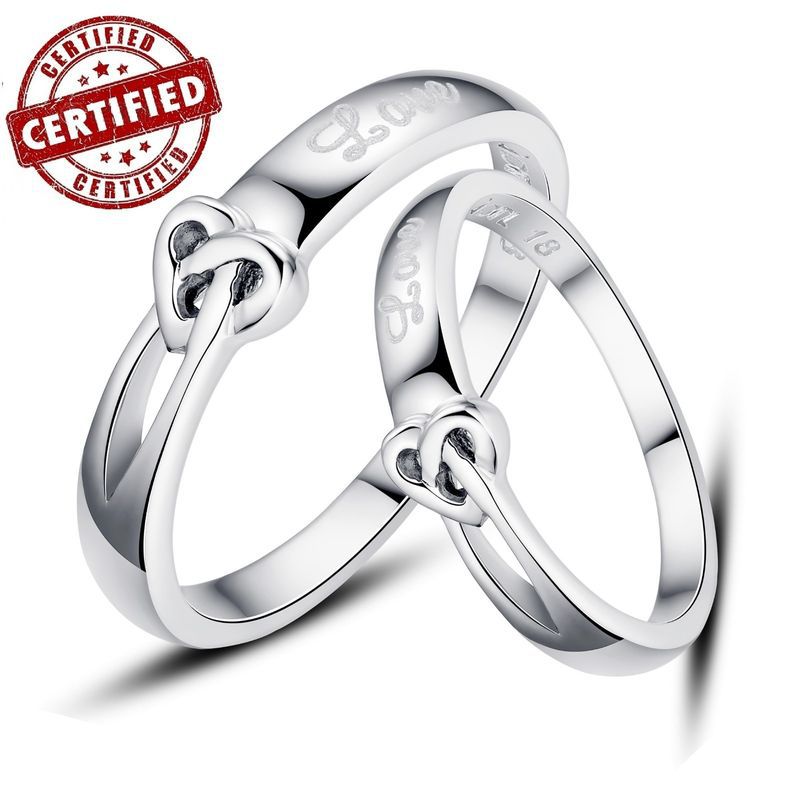 ... Certified 100% Sterling Silver Heart Knots Promise Rings Wedding Rings