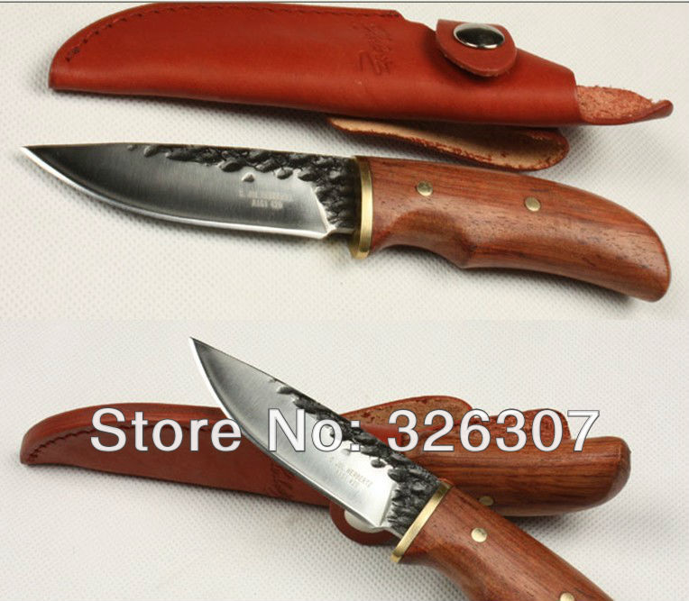 Hand forged outdoor small straight knife fruit copper head small straight