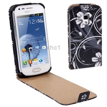 Free Shipping Mobile Phone Flower Style Leather Case for Samsung Galaxy Trend Duos S7562