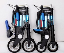 High quality Aluminum alloy  6 inch  Folding  Bicycle Non-Pneumatic Tires Mini bike Outdoor Sports  Free shipping