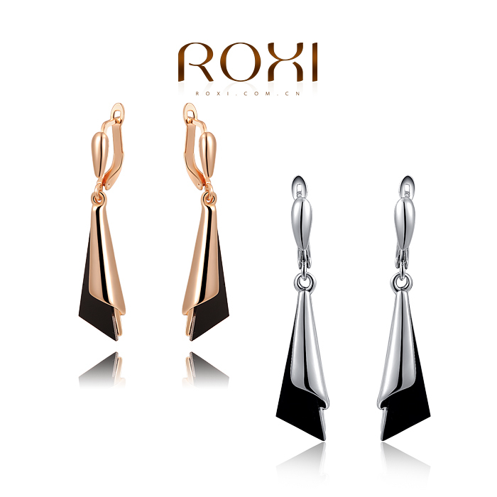 Hot sale ROXI Brand charming rose gold plated fashion earrings for women gold channel earrings fashion