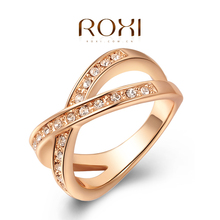 ROXI Exquisite rose golden wedding Ring platinum plated with AAA zircon,fashion beautiful rings for elegant women new,2010011290
