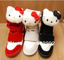 hot selling Detachable hello kitty ladies shoes sneakers platform wedges girls high top sneakers booties for