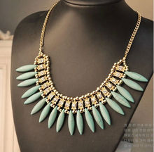 Free shipping 2015 new jewelry accessories european style fashion noble rhinestone gem necklace vintage punk royal