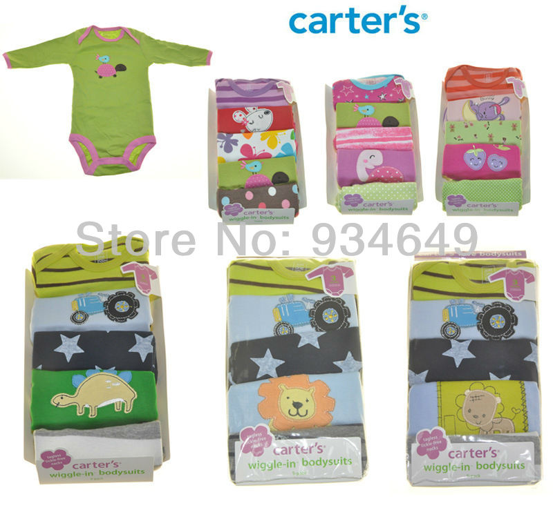 5pcs per pack Long Sleeve Baby Bodysuits Carter s Baby Boy Girl Bodysuits Animal Jumpsuits Infant