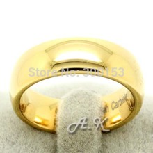 NEW Tungsten Ring 18K Gold Plated Mens Lady Wedding Band Bridal Jewelry Ring Size 8