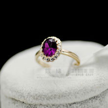 Wholesale 2013 Fashion Women Designer Brand Jewelry Elegant ruby crystal gold plated diamond ring Present Hot-sale Free shipping