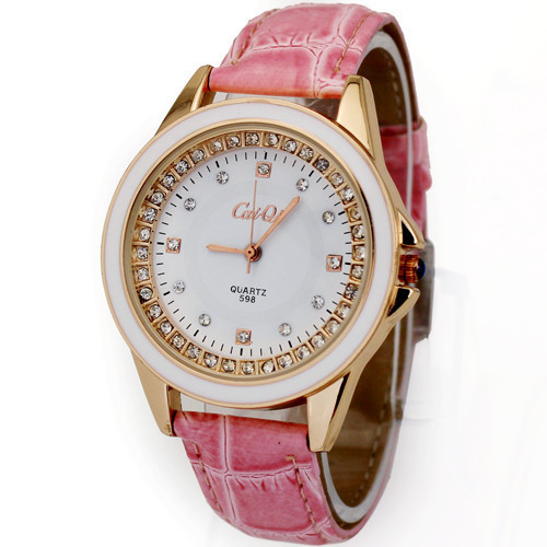 Pink Fashion Women Lady Girls Jewelry Gift Diamond Luxury High Quality Quartz Wrist Watches Free Shipping