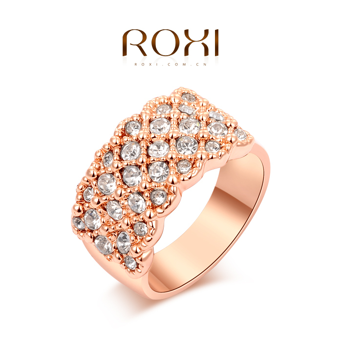 ROXI Exquisite rose gold wedding ring for women platinum plated with AAA zircon fashion beautiful Birthday