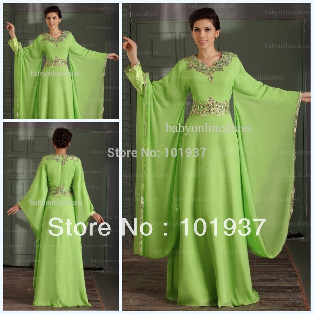 ... -Cheap-Arabic-V-Neck-Dubai-ABAYA-KAFTAN-Evening-Dress-Green-Long.jpg