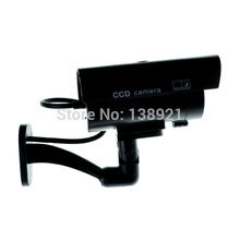 Black Waterproof Outdoor Dummy Fake CCTV IR Security Camera Flash Red LED CCD Surveillance Camera-