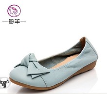 2014 fashion First layer of cowhide single casual mother shoes women genuine leather flat shoes women