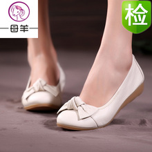 2014 fashion First layer of cowhide single casual mother shoes women genuine leather flat shoes women