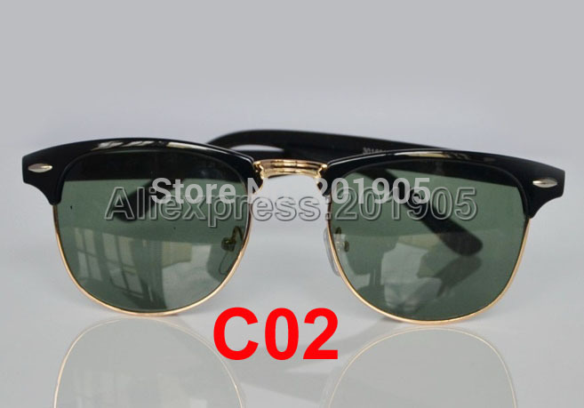 1pcs Mens Womens Designer 3016 Clubmaster óculos ouro Frame verde vidro le