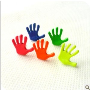 ES372 Fashion Super Beautiful Fluorescent Color Candy Color Cartoon Palm Earrings Wholesales Free shipping 