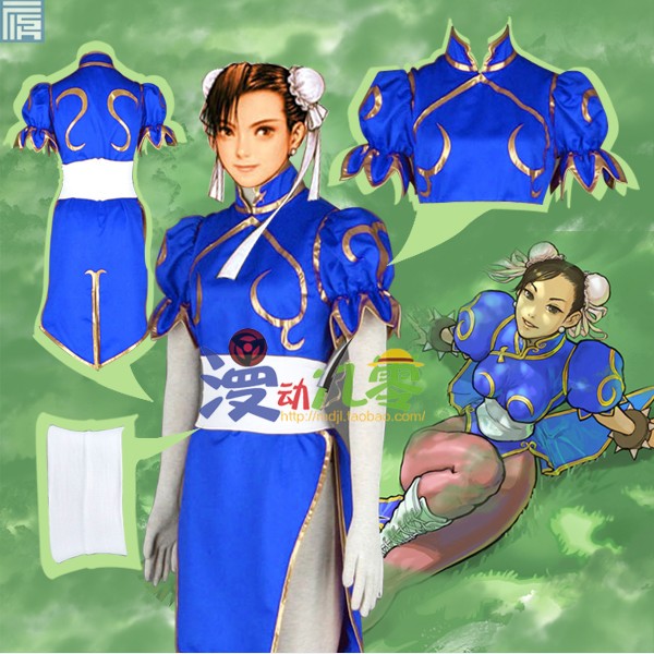 ... Street Fighter Chun Li Cosplay Chun Li Chunli azul del vestido Picture