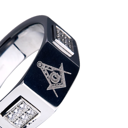 Men's Tungsten Ring Wedding Band King Masonic CZ Diamond 12MM Titanium ... Men's Tungsten Ring Wedding Band King Masonic CZ Diamond 12MM Titanium ...