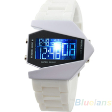 LED Aircraft watches Digital men sports watch military watch Stainless steel Back Light women DRESS Silicone