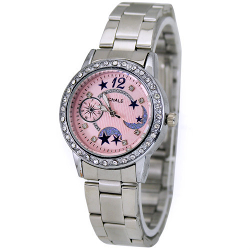 High Quality Pink Fashion Brand Jewelry Deluxe Girl Student Ladies Christmas Gift Quartz Wrist Watches Free