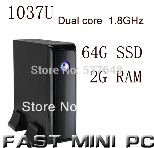 mini pcs ITX Computer with Intel celeron 1037U Dual Core 1 8GHz 2G RAM 64G SSD