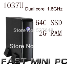 2013 mini pcs ITX Computer with Intel 1037U Dual Core 1.8GHz 2G RAM 64G SSD mini computer