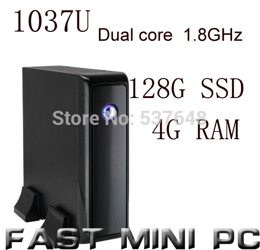 mini pcs ITX Computer with Intel 1037U Dual Core 1 8GHz 4G RAM 128G SSD thin