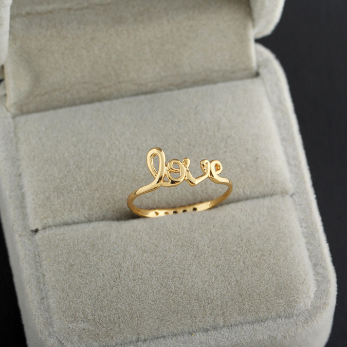 All sizes Hot sale Fashion Exquisite Alloy Love Letters Rings Fashion ring