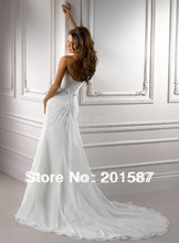 A Line Sweetheart Court Train Chiffon Wedding Dress vestido de noiva wedding dresses bridal gown