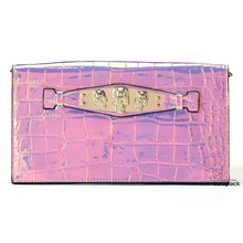 Women s Fashion Handbag Hologram Metallic Skull Clutch Handbag Purse Cross body Chain Shoulder Bag IT