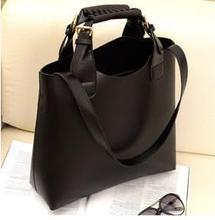 free shipping cheap womens black bag women leather handbag one shoulder casual fashion handbags