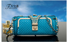 wallet women women genuine leather evening bag purse female luxury rhinestone day clutch chain bag small