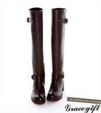 2013 fashion SEXY british style flat heel over the knee genuine leather student boots thigh high long boots knee-length female