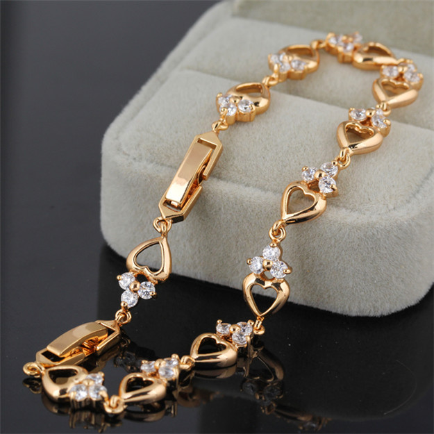 New 2013 European Brand SLCKS1 Bracelets Bangles 18K Gold Plated Fancy Crystal Link Chain Bracelets For