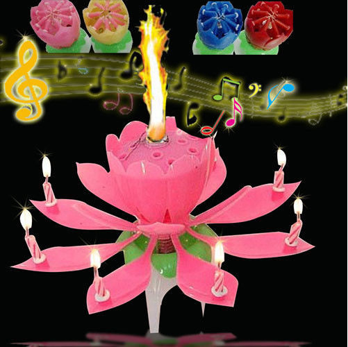 Lotus Flower Candle Birthday Party Music Sparkle Lotus Birthday Candle ...
