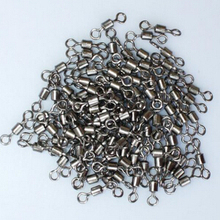 100PCS Ball Bearing Swivel Solid Rings Fishing Connector 7# 10mm 22kg