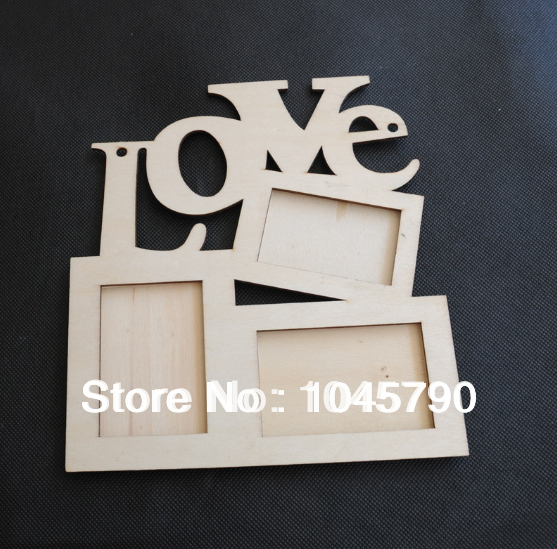 el amor 1x madera marco de fotos blanco base de bricolaje marco de marco de imagen