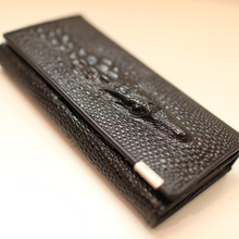 Artisan real picture three dimensional crocodile pattern genuine leather high quality women s long design wallet