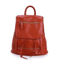 2014 NEW Designer Fashion Genuine Leather Women Travel Backpacks Casual Real Leather College Backpack For Student Free Shipping